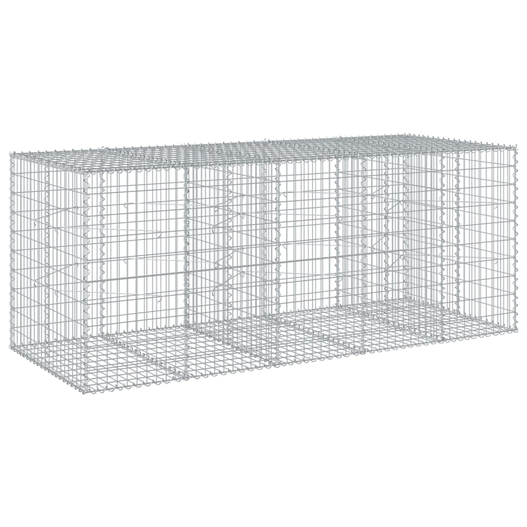 VidaXL Gabione 250x100x100 cm verzinktes Eisen silberfarben