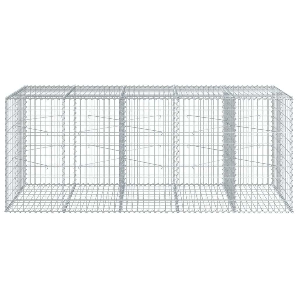 VidaXL Gabione 250x100x100 cm verzinktes Eisen silberfarben