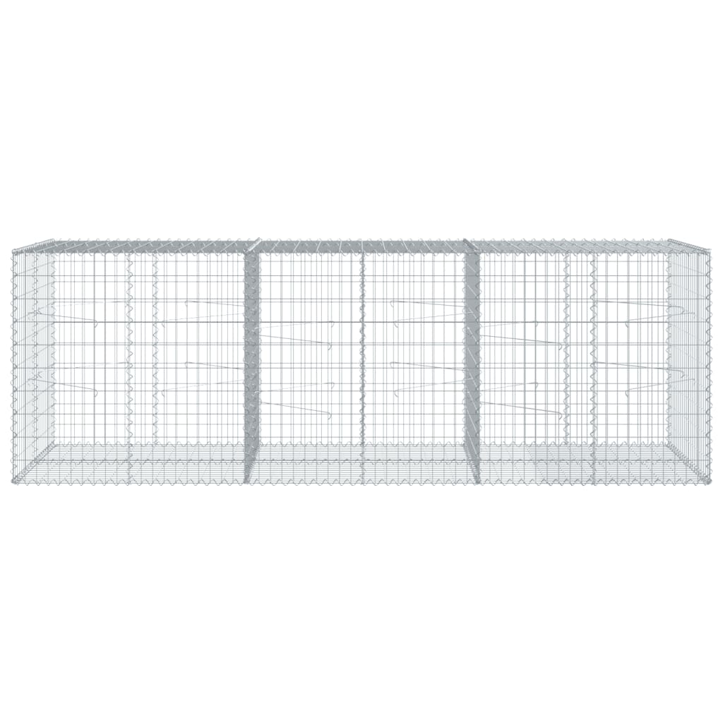 VidaXL Gabione 300x100x100 cm verzinktes Eisen silberfarben