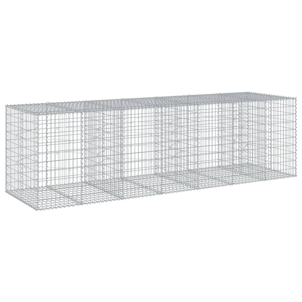VidaXL Gabione 350x100x100 cm verzinktes Eisen silberfarben