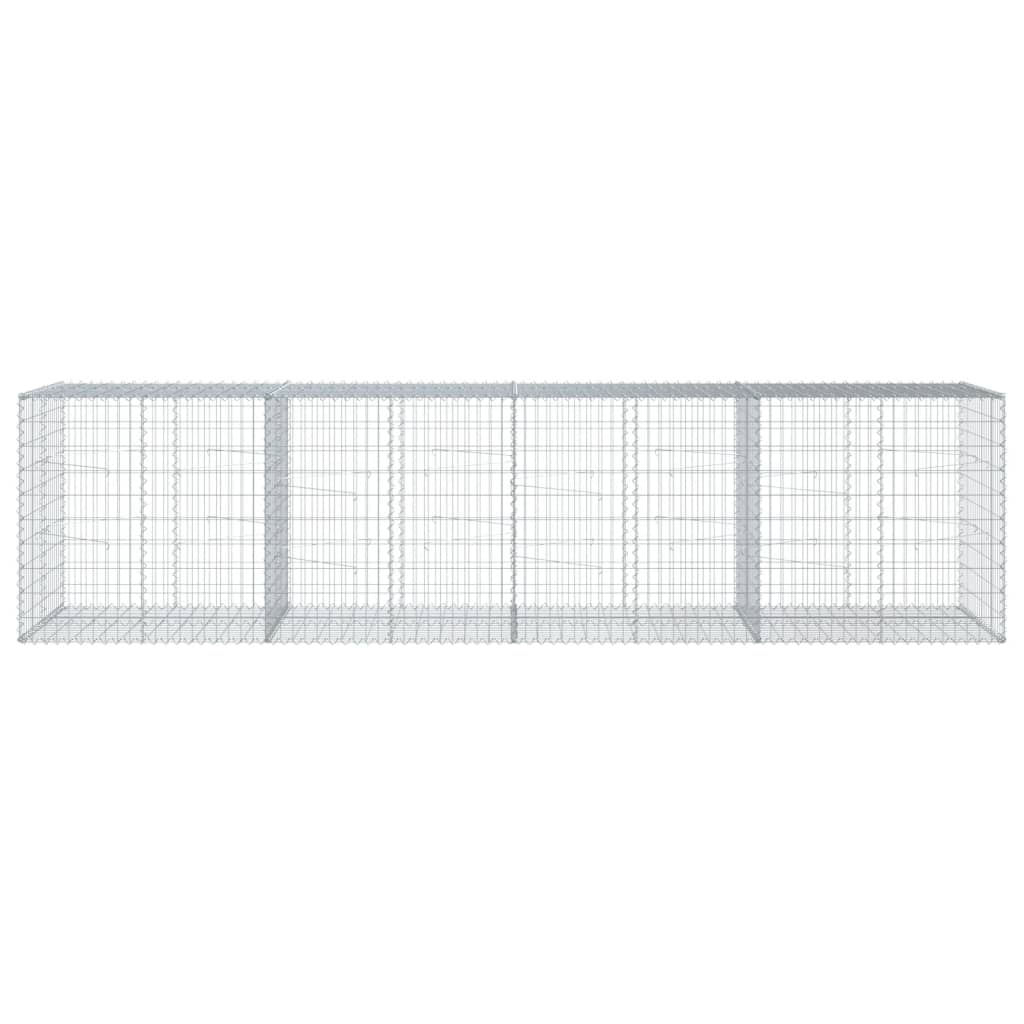 VidaXL Gabione 400x100x100 cm verzinktes Eisen silberfarben