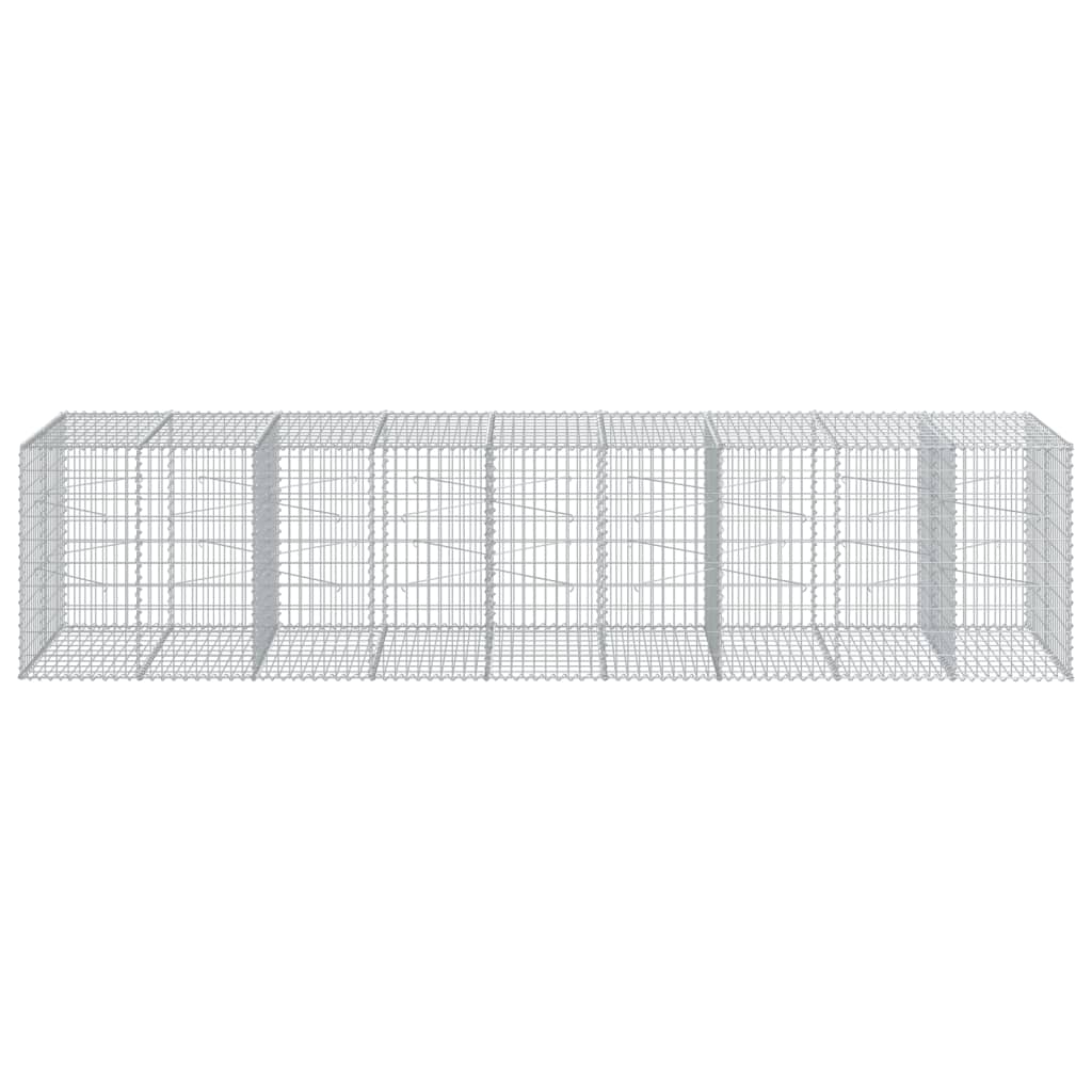VidaXL Gabione 450x100x100 cm verzinktes Eisen silberfarben