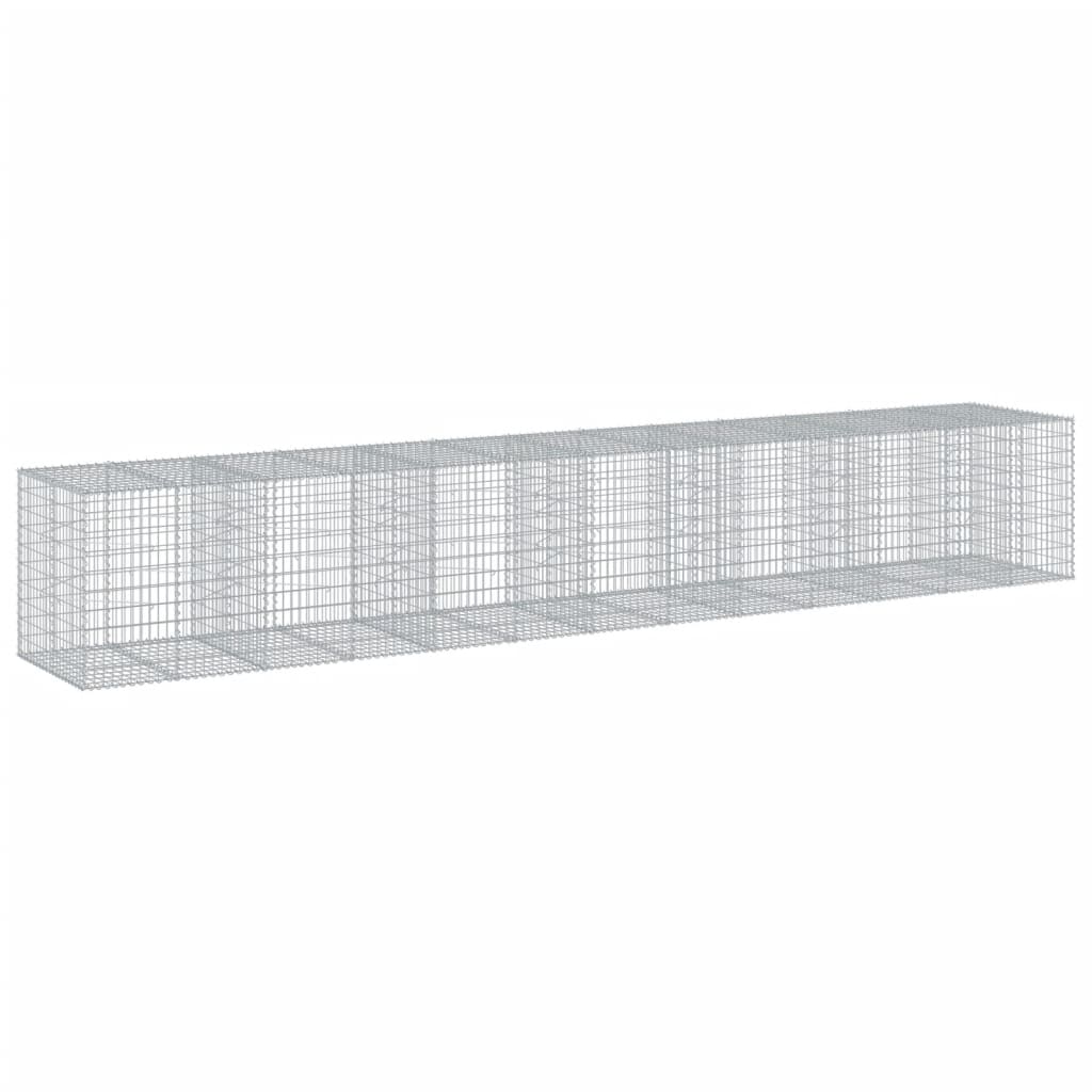 VidaXL Gabione 650x100x100 cm verzinktes Eisen silberfarben