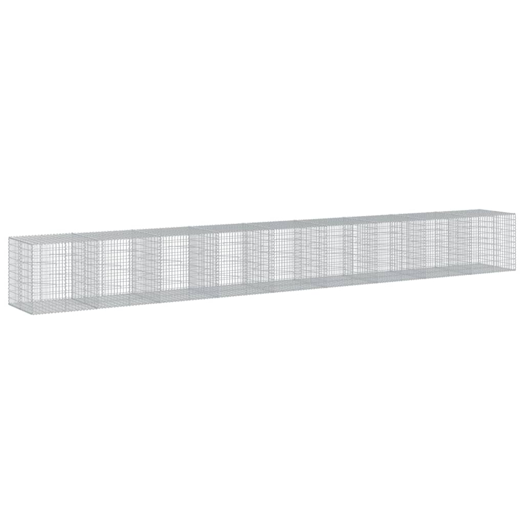 VidaXL Gabione 900x100x100 cm verzinktes Eisen silberfarben