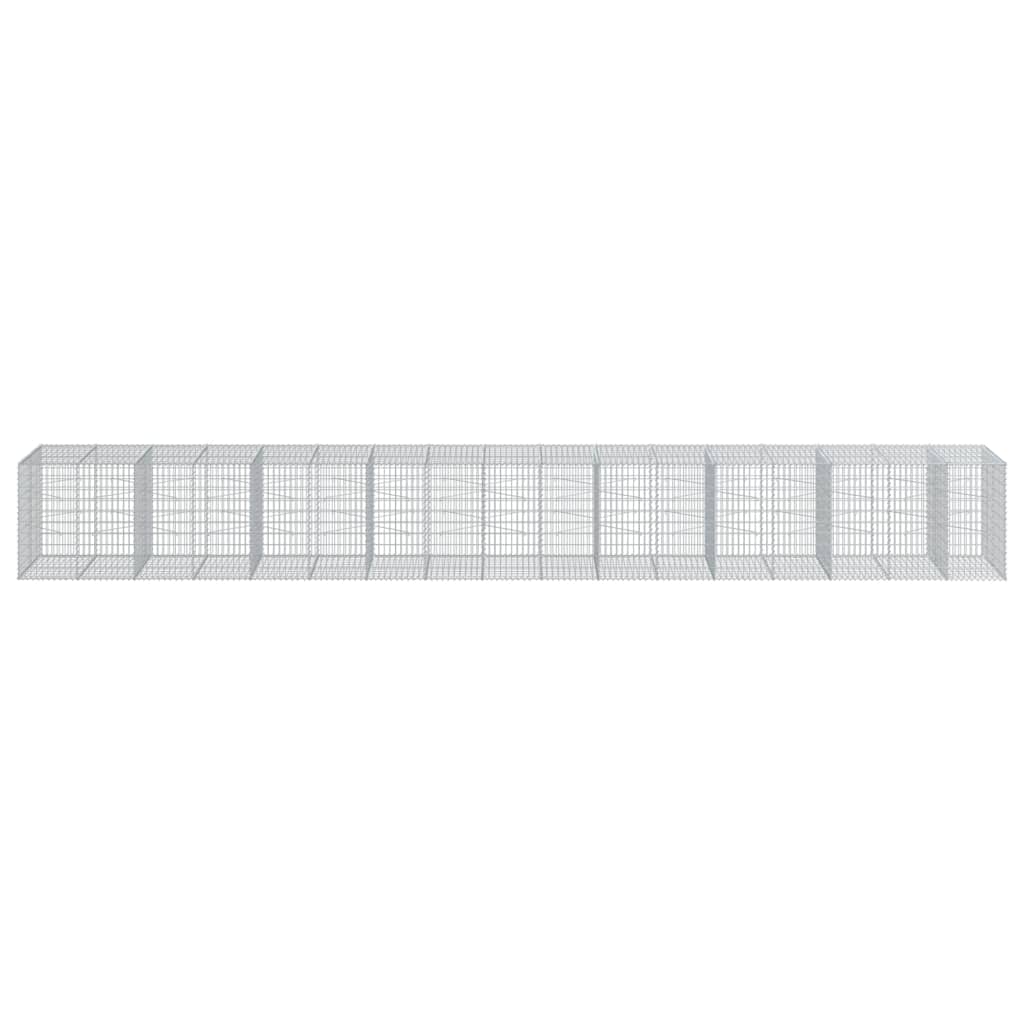 VidaXL Gabione 950x100x100 cm verzinktes Eisen silberfarben