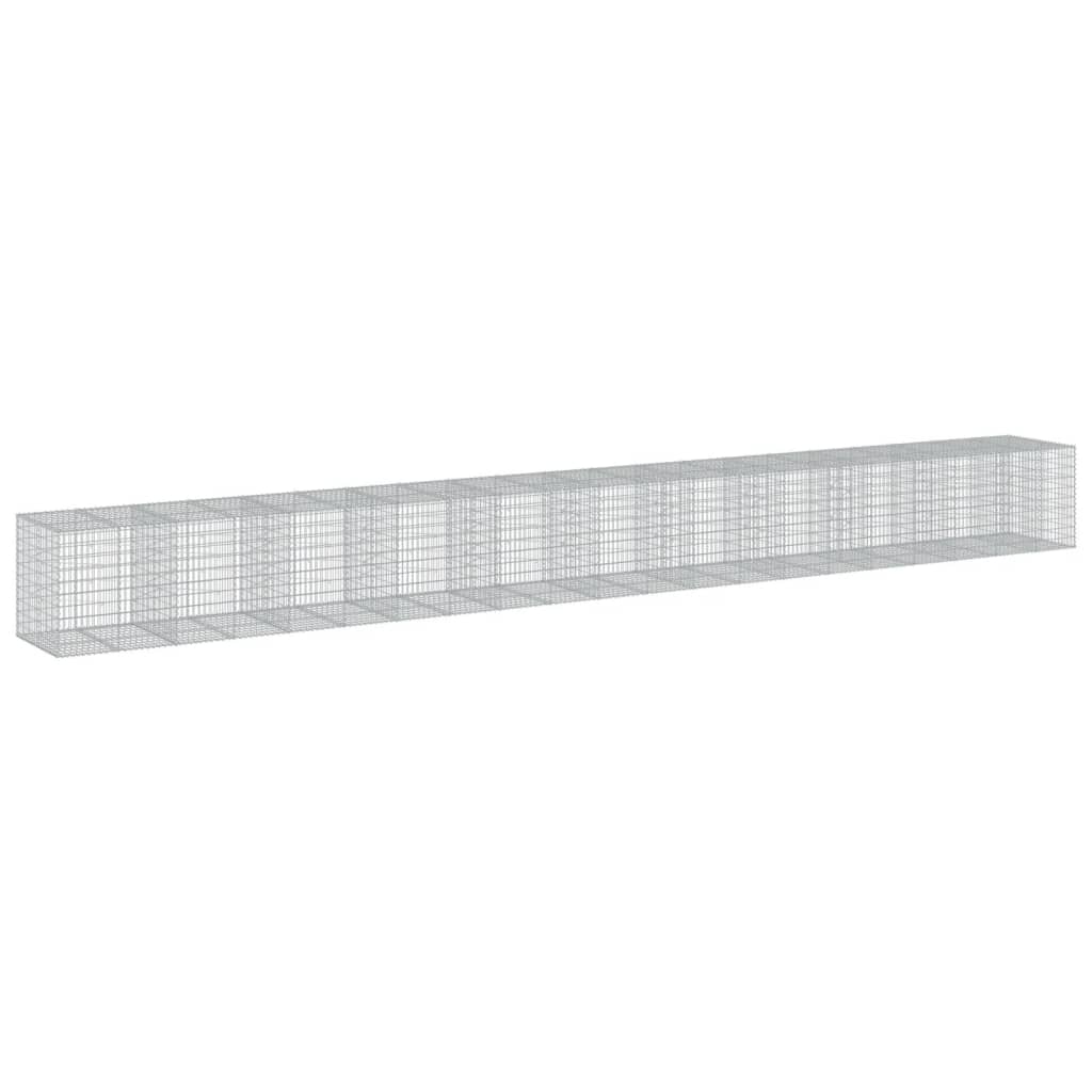 VidaXL Gabione 1050x100x100 cm verzinktes Eisen silberfarben