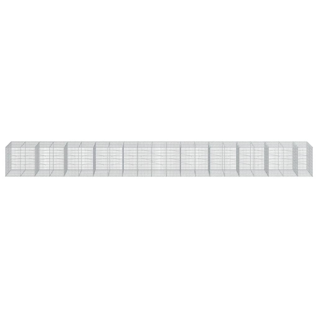 VidaXL Gabione 1050x100x100 cm verzinktes Eisen silberfarben
