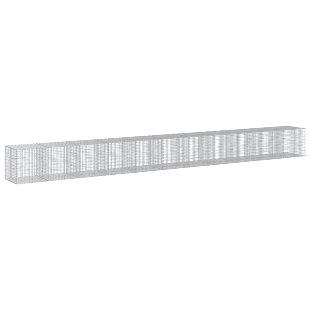 VidaXL Gabione 1100x100x100 cm verzinktes Eisen silberfarben