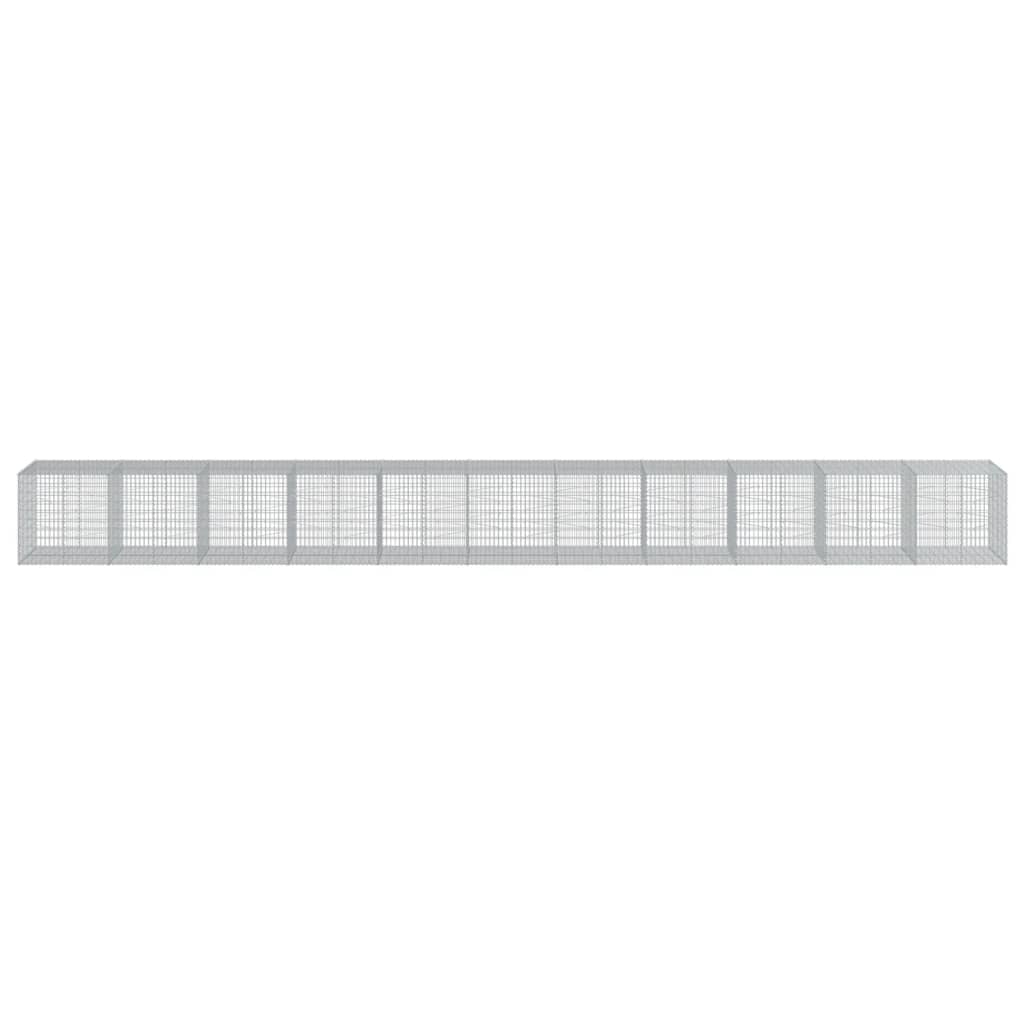 VidaXL Gabione 1100x100x100 cm verzinktes Eisen silberfarben