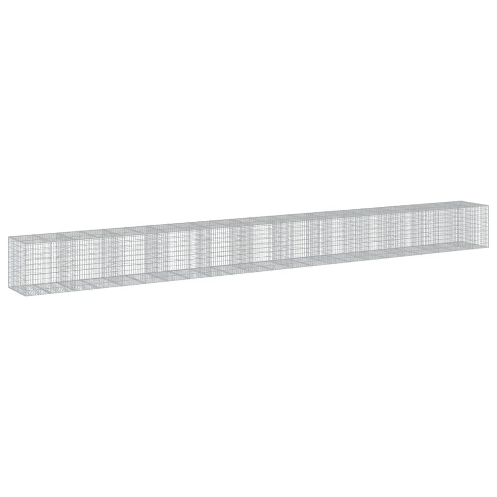 VidaXL Gabione 1150x100x100 cm verzinktes Eisen silberfarben