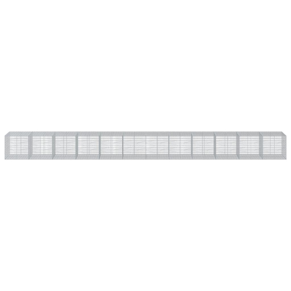 VidaXL Gabione 1200x100x100 cm verzinktes Eisen silberfarben