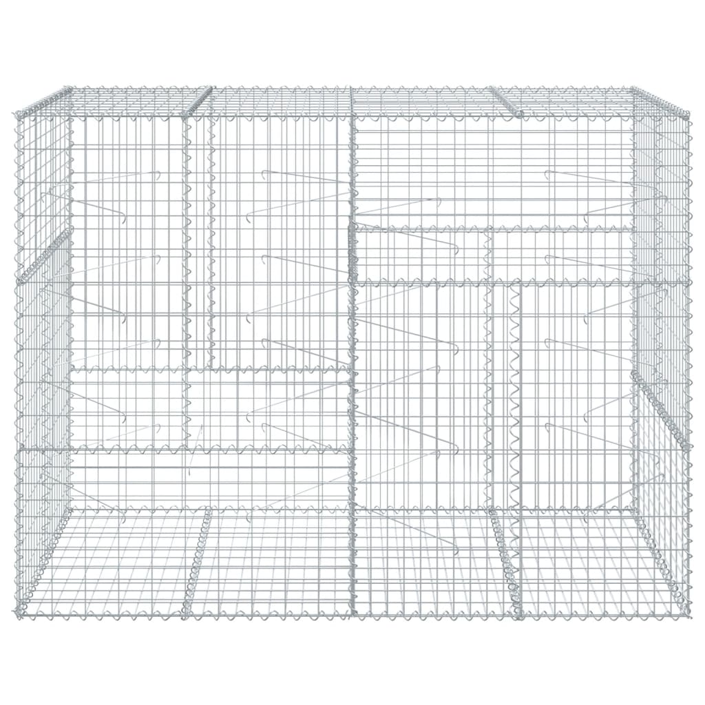 VidaXL Gabione 200x100x150 cm verzinktes Eisen silberfarben