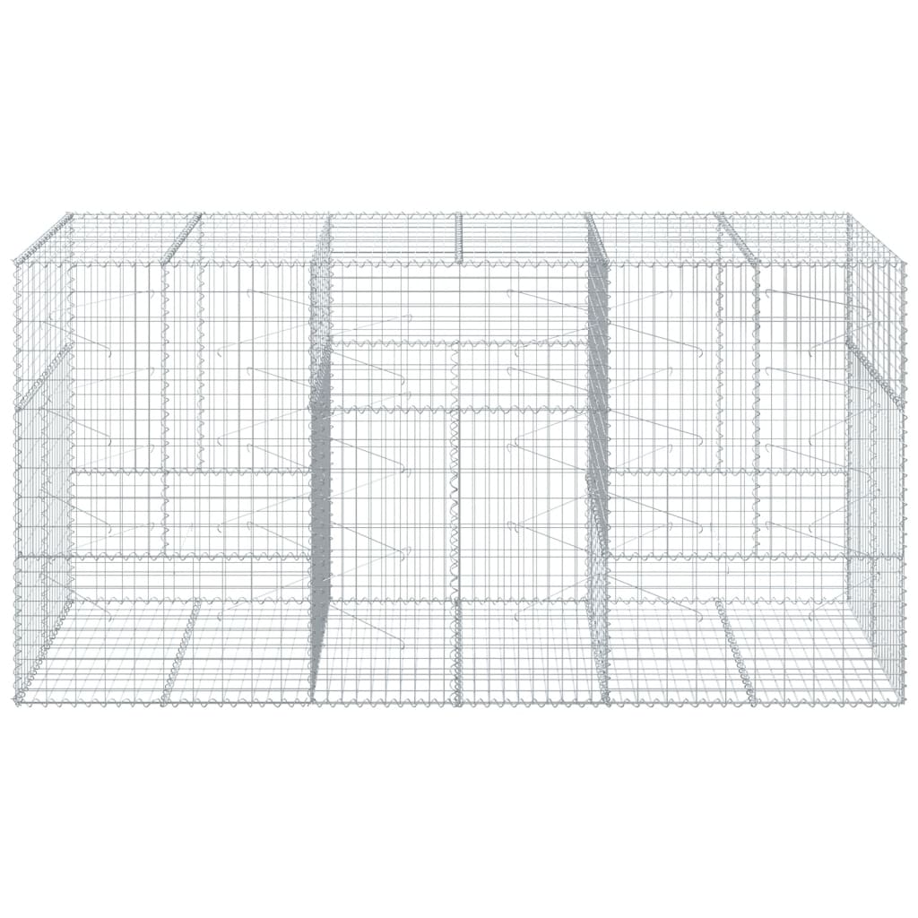 VidaXL Gabione 300x100x150 cm verzinktes Eisen silberfarben