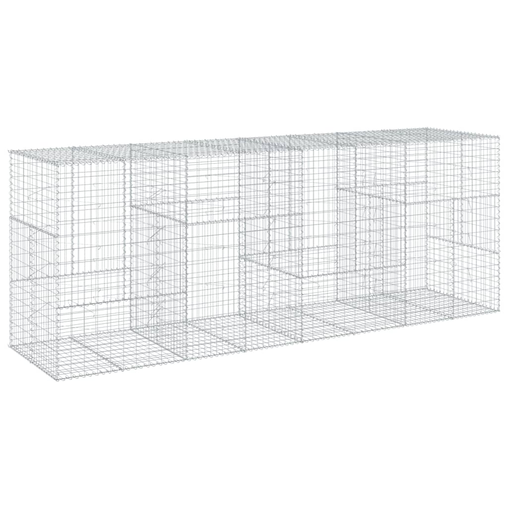 VidaXL Gabione 400x100x150 cm verzinktes Eisen silberfarben