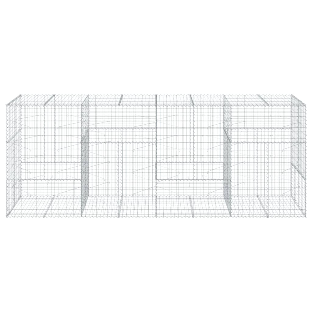 VidaXL Gabione 400x100x150 cm verzinktes Eisen silberfarben