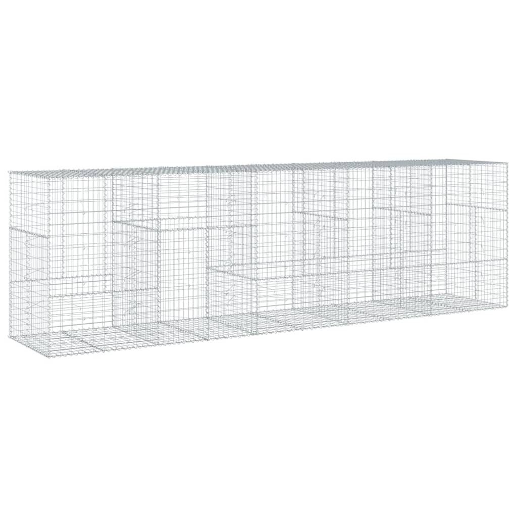 VidaXL Gabione 500x100x150 cm verzinktes Eisen silberfarben