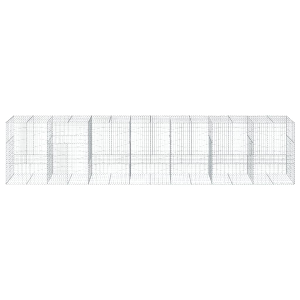 VidaXL Gabione 700x100x150 cm verzinktes Eisen silberfarben