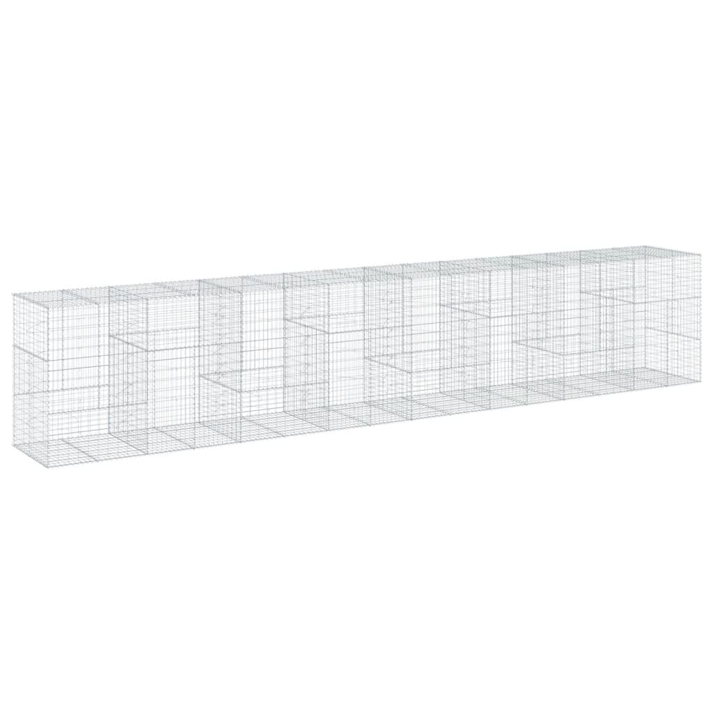 VidaXL Gabione 800x100x150 cm verzinktes Eisen silberfarben