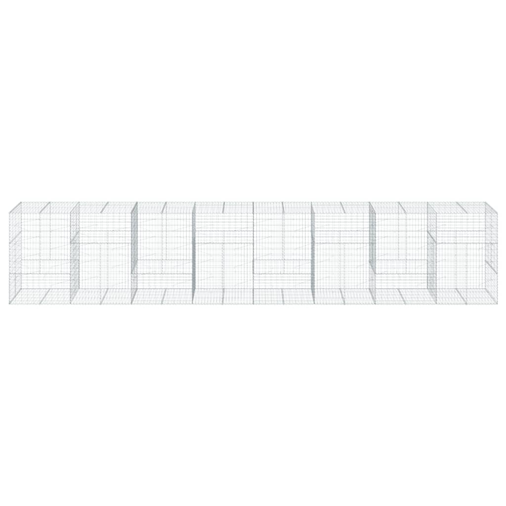 VidaXL Gabione 800x100x150 cm verzinktes Eisen silberfarben