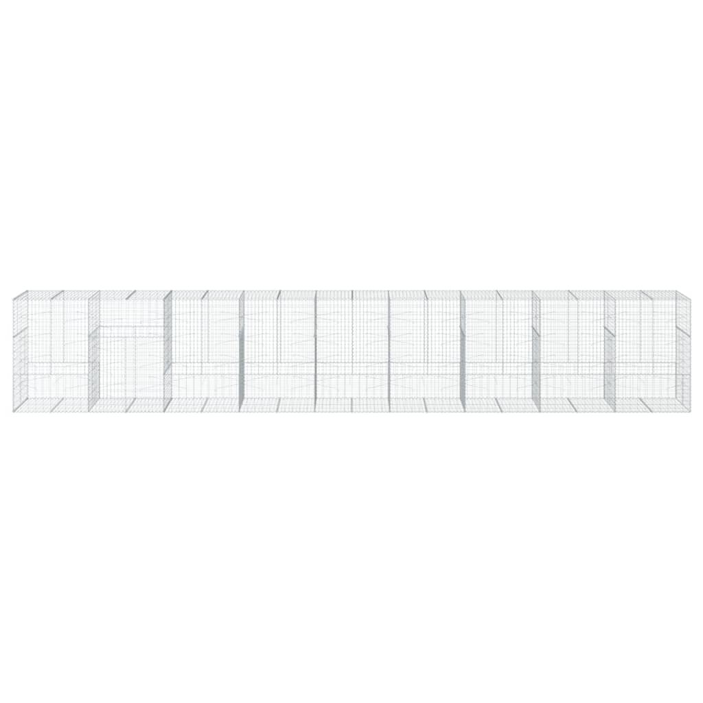 VidaXL Gabione 900x100x150 cm verzinktes Eisen silberfarben