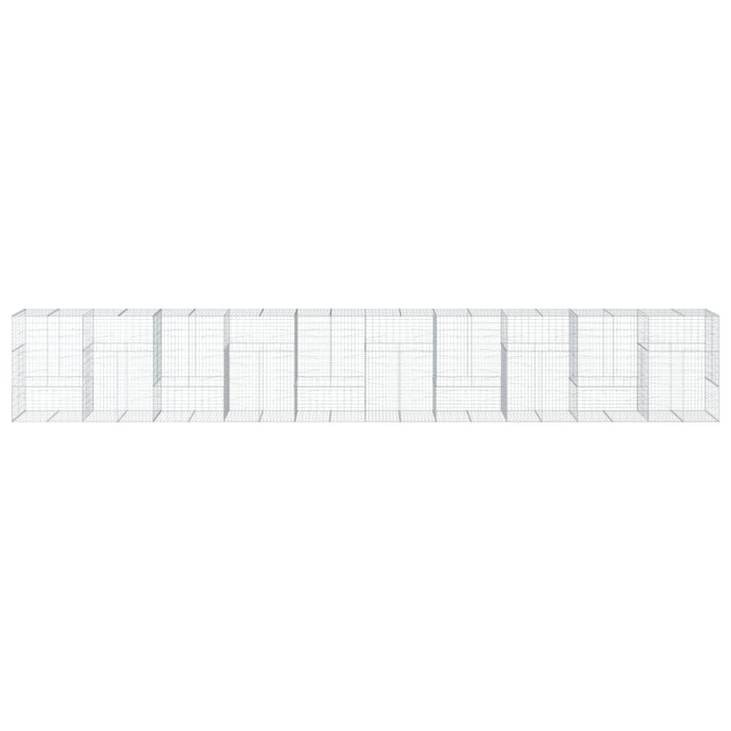 VidaXL Gabione 1000x100x150 cm verzinktes Eisen silberfarben