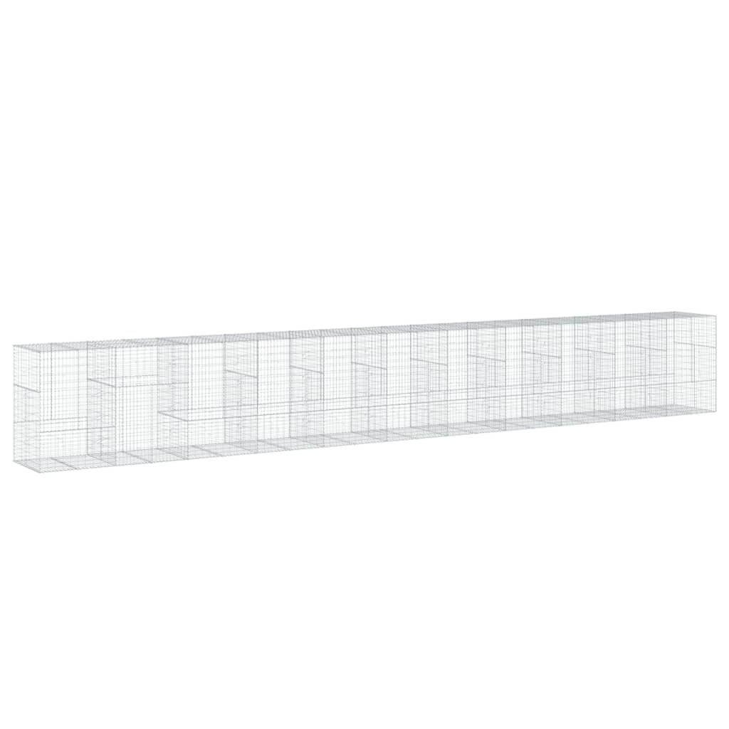 VidaXL Gabione 1100x100x150 cm verzinktes Eisen silberfarben