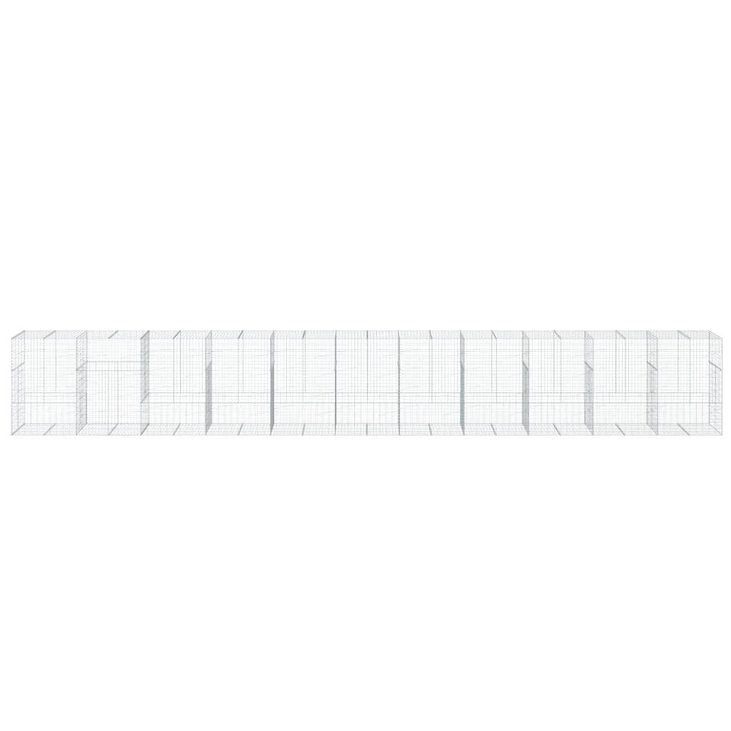 VidaXL Gabione 1100x100x150 cm verzinktes Eisen silberfarben