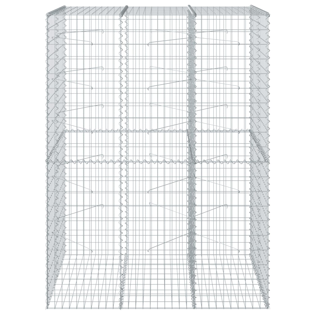VidaXL Gabione 150x100x200 cm verzinktes Eisen silberfarben