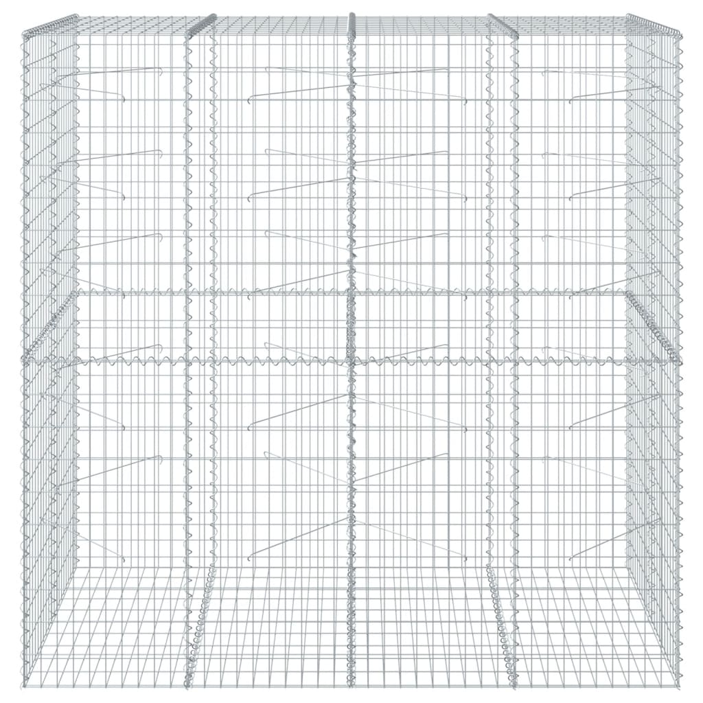 VidaXL Gabione 200x100x200 cm verzinktes Eisen silberfarben