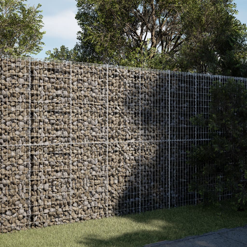 VidaXL Gabione 250x100x200 cm verzinktes Eisen silberfarben