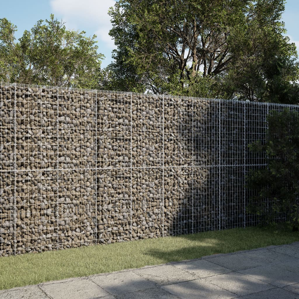 VidaXL Gabione 300x100x200 cm verzinktes Eisen silberfarben