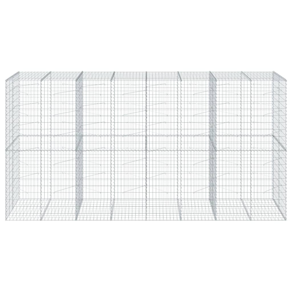 VidaXL Gabione 400x100x200 cm verzinktes Eisen silberfarben