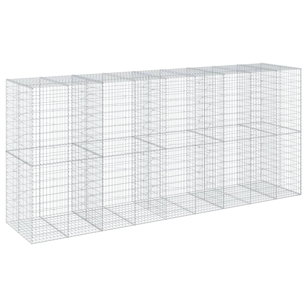 VidaXL Gabione 450x100x200 cm verzinktes Eisen silberfarben