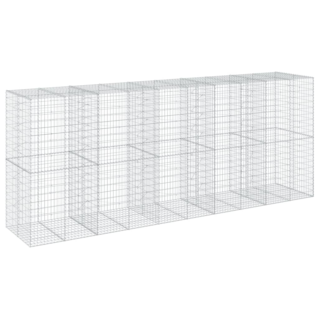 VidaXL Gabione 500x100x200 cm verzinktes Eisen silberfarben
