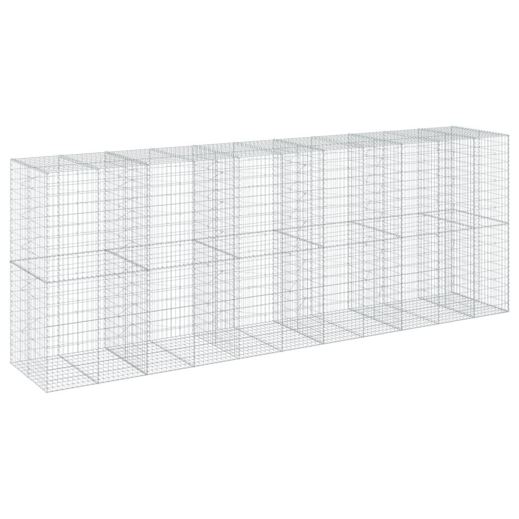 VidaXL Gabione 550x100x200 cm verzinktes Eisen silberfarben