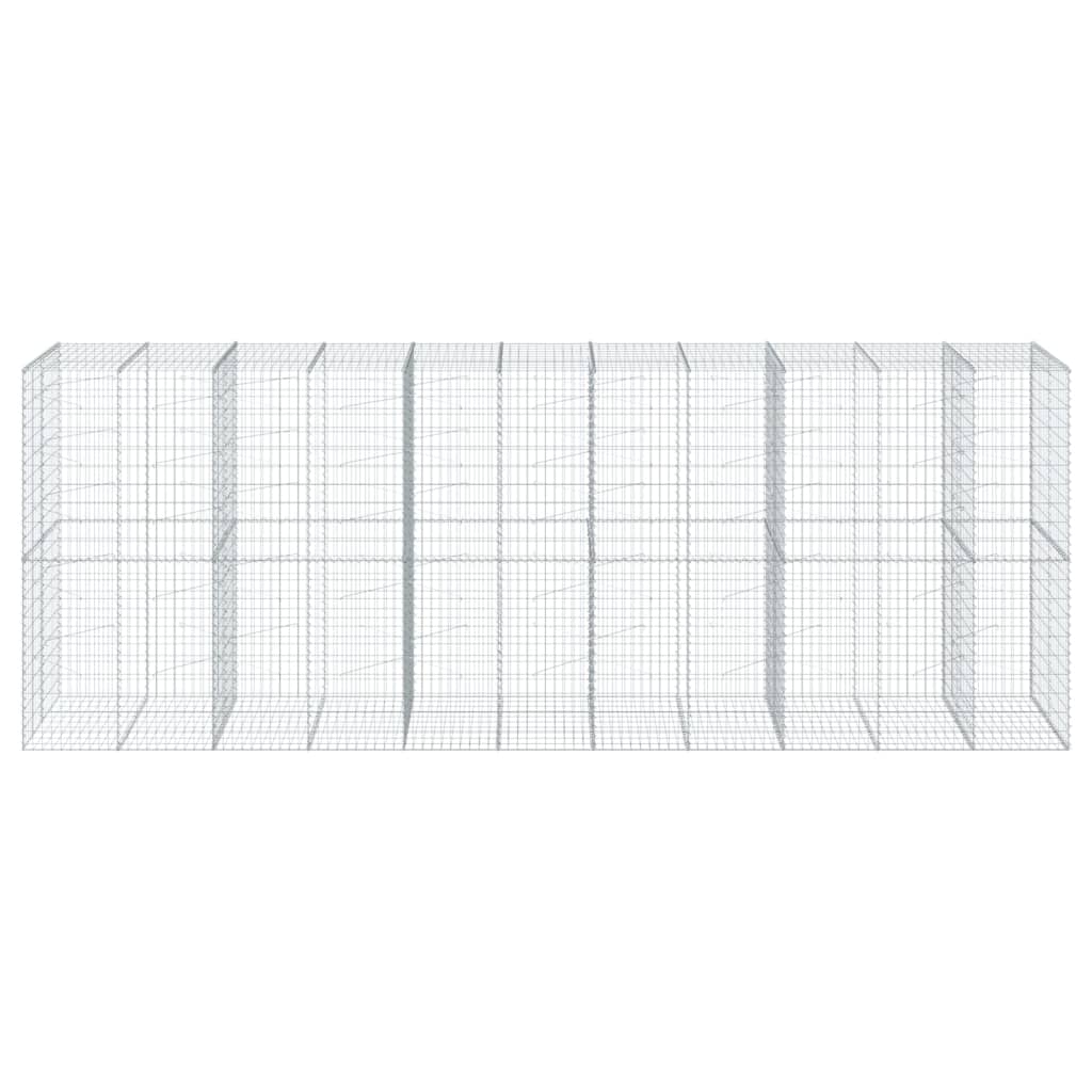 VidaXL Gabione 550x100x200 cm verzinktes Eisen silberfarben