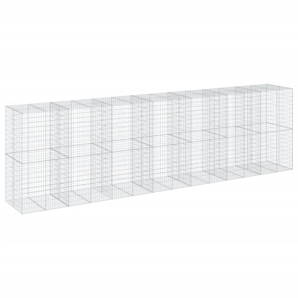 VidaXL Gabione 700x100x200 cm verzinktes Eisen silberfarben