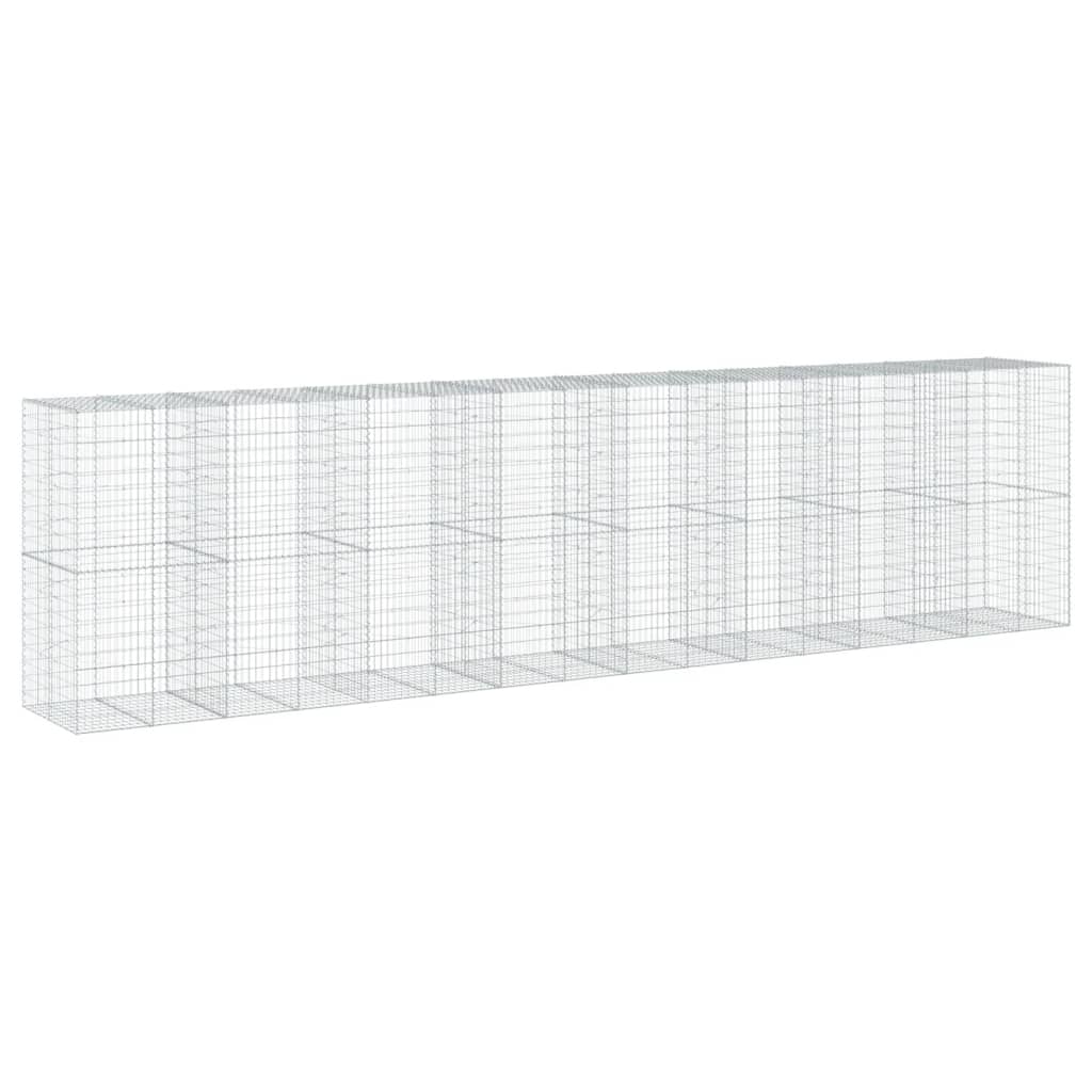 VidaXL Gabione 800x100x200 cm verzinktes Eisen silberfarben