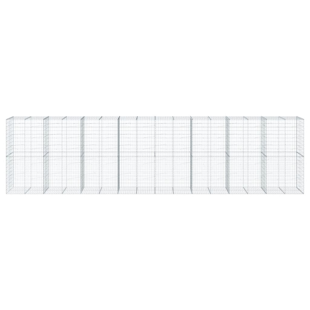 VidaXL Gabione 800x100x200 cm verzinktes Eisen silberfarben