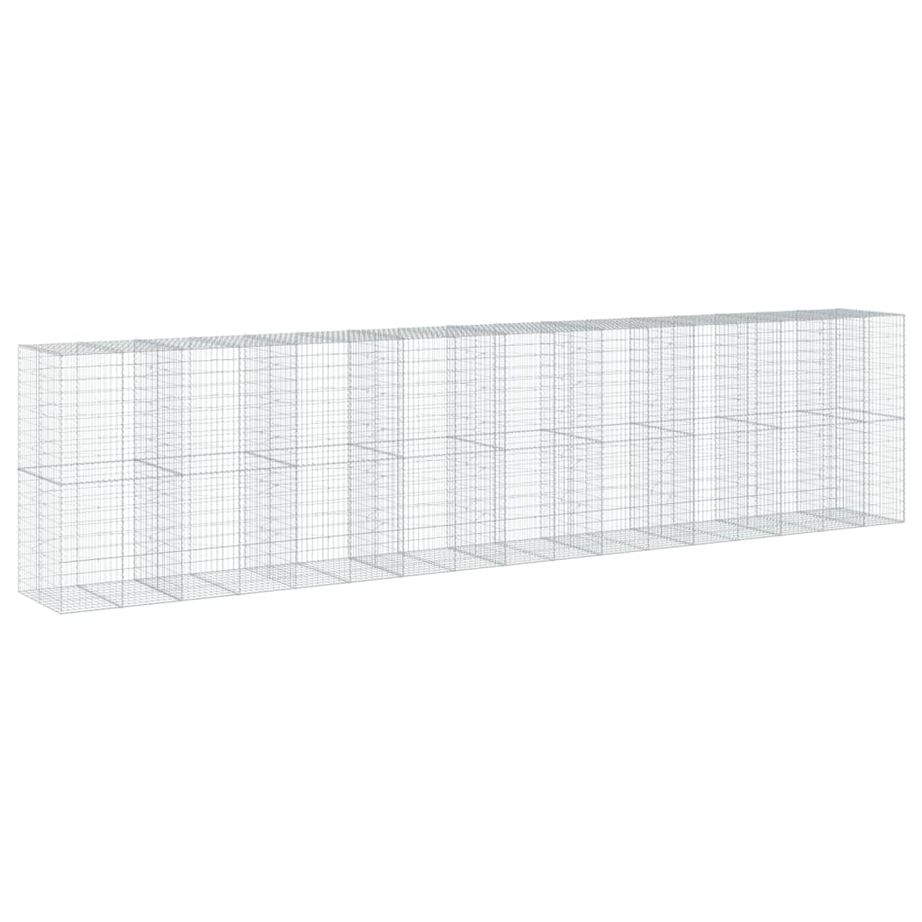 VidaXL Gabione 850x100x200 cm verzinktes Eisen silberfarben
