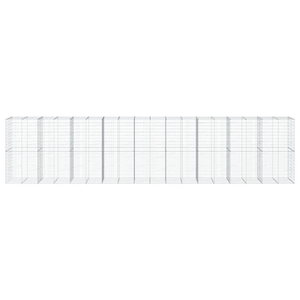 VidaXL Gabione 900x100x200 cm verzinktes Eisen silberfarben