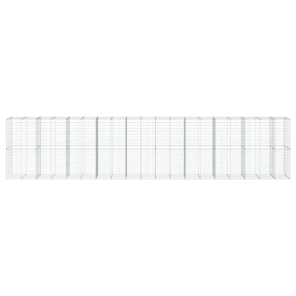 VidaXL Gabione 950x100x200 cm verzinktes Eisen silberfarben