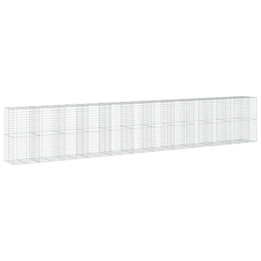 VidaXL Gabione 1150x100x200 cm verzinktes Eisen silberfarben