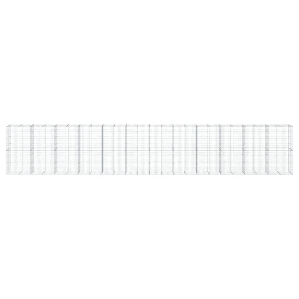 VidaXL Gabione 1200x100x200 cm verzinktes Eisen silberfarben