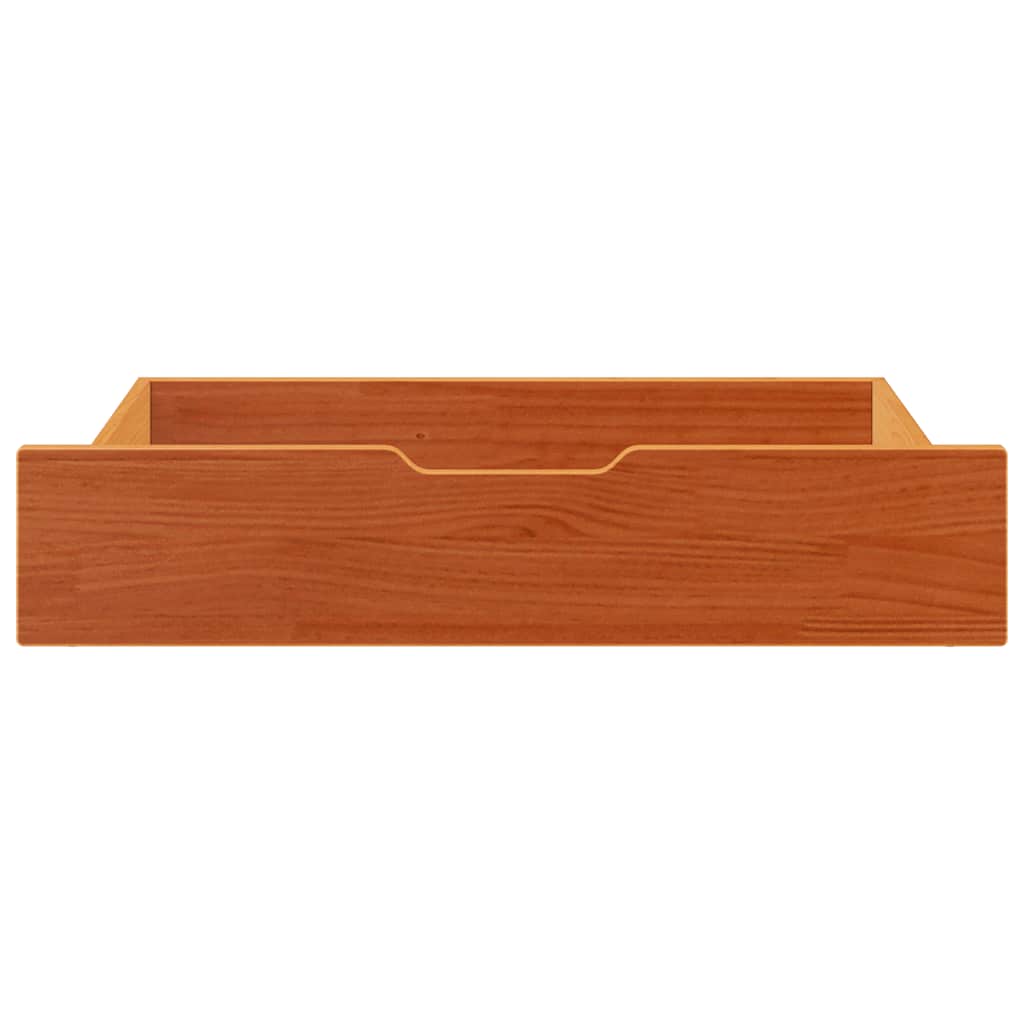 VidaXL Bettschubladen 2 Stk. 85x55x17 massives Kiefernholz, braun gewaschen