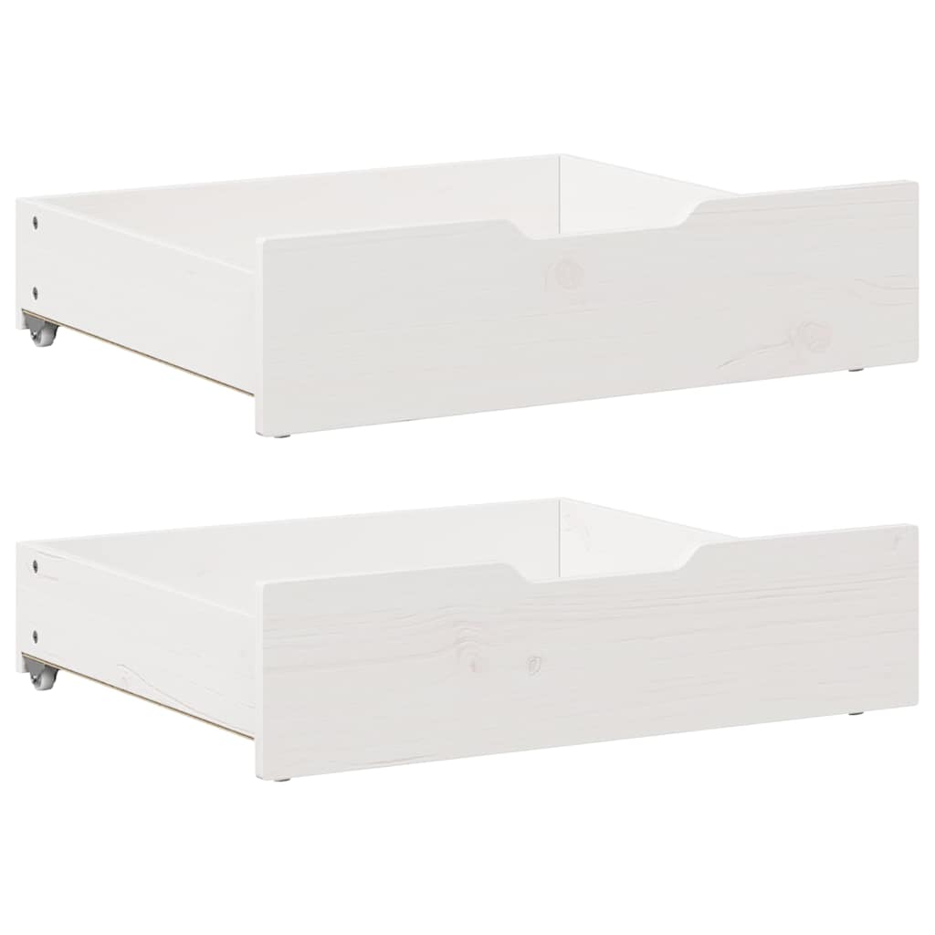 Vidaxx Bettschubladen 2 Stk. 65x55x17 cm Kiefer massiv weiß