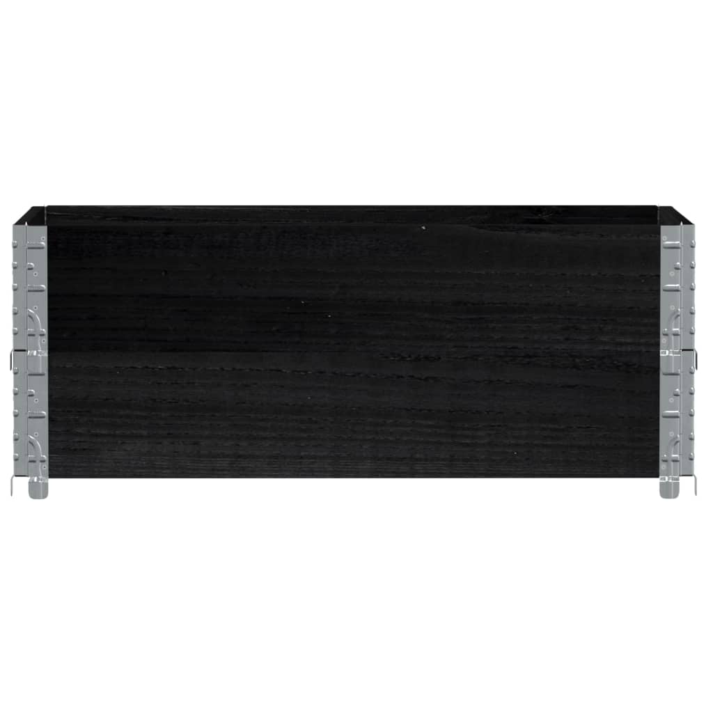 Vidaxx Palettenaufsatzrahmen 2 Stück 100x50 cm massives Kiefernholz schwarz