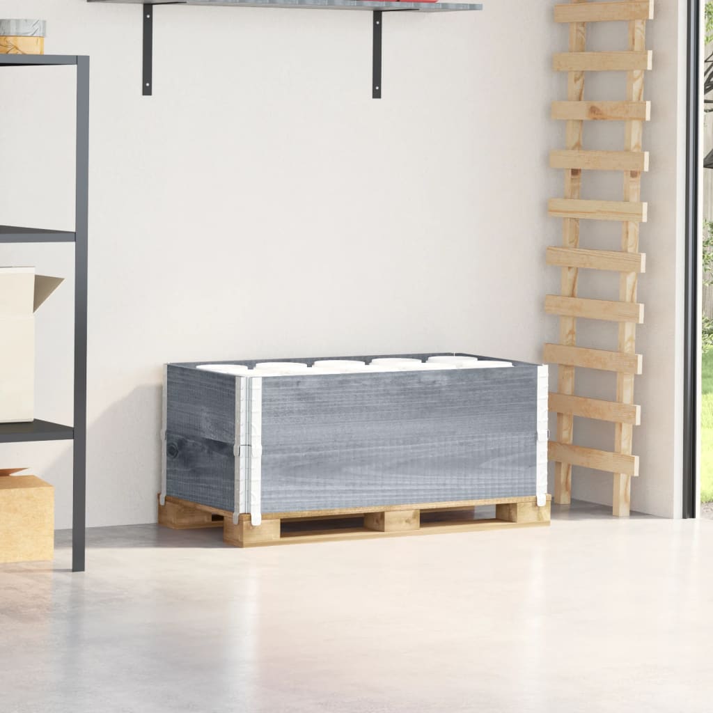 Vidaxx Palettenaufsatzrahmen 2 Stk. 100x50 cm massives Kiefernholz grau
