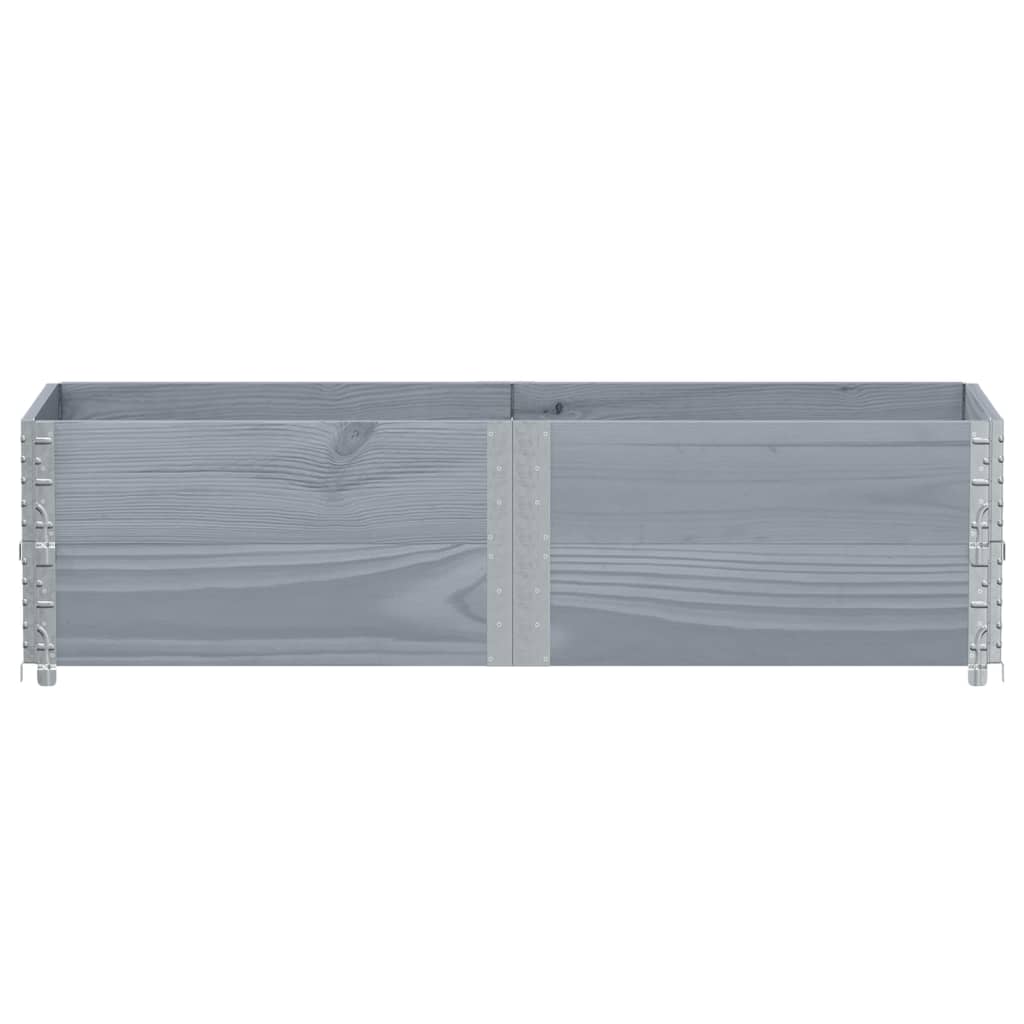 Vidaxx Palettenaufsatzrahmen 2 Stk. 150x50 cm massives Kiefernholz grau