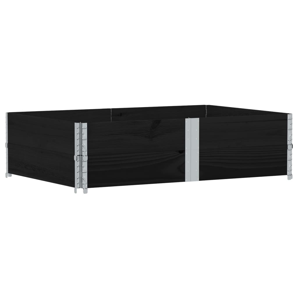 Vidaxx Palettenverlängerungen 2 Stück 150x100 cm massives Kiefernholz schwarz
